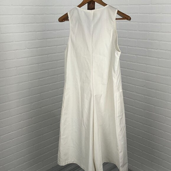 Bob Evans Romper Women 8 White Embroidered Jumpsuit Wide Leg Midi Uniform VTG - Picture 5 of 10